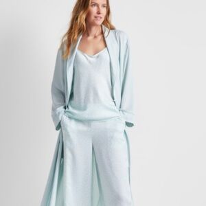 State of Day Women's Belted Shawl-Collar Crepe De Chine Robe, Size XS NWT